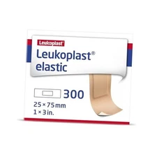 Leukoplast Elastic Fabric Adhesive Latex Free Bandages Strip 1" x 3" (300 1 x 3