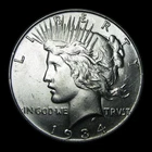 1934 Peace Dollar Silver ---- Gem BU Coin  ---- #KK200