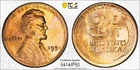 BU 1954 1C PCGS MS65 RD Toned Lincoln Wheat Cent Penny UNC