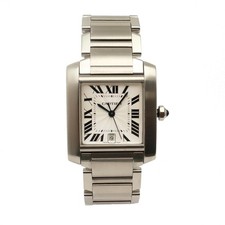 Cartier Tank Francaise 28mm Steel Silver Dial Automatic Men Watch 2302 W51002Q3