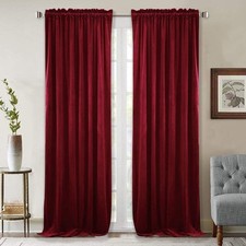 Theater Red Velvet Curtains Christmas Curtains Super Soft Thermal Insulated W...