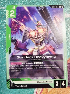 Gundam Card Game Gundam Heavyarms GD01-034 U Newtype Rising 