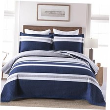 Quilt Queen Size, 100 Cotton Queen Quilt Queen 90"x98" Navy Blue/Gray/White