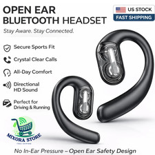Bluetooth 5.4 Earpiece Wireless Headset Driving Trucker Earbuds Noise Cancelling