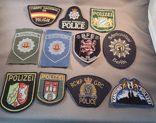 Police Patches Lot Of 11 International Germany Canada England & More