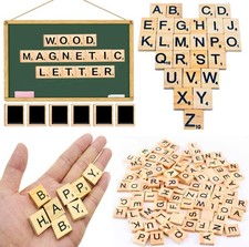 -200Pcs Magnetic Wooden Letter Bricks, Craft Letters - DIY Wooden Gift Decora...