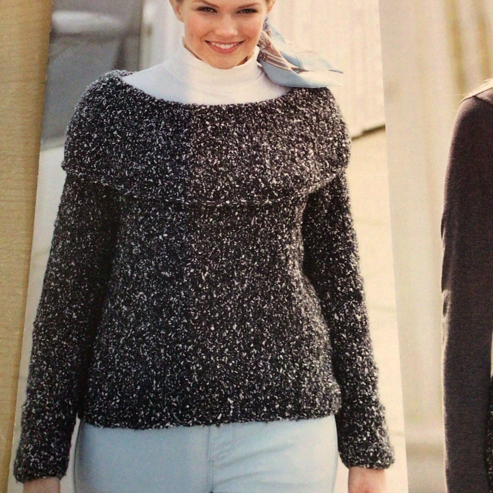 Sirdar Bouffle Chunky Sweater & Skirt Knitting Pattern Sizes 32-42” 7391 - Image 2 of 4
