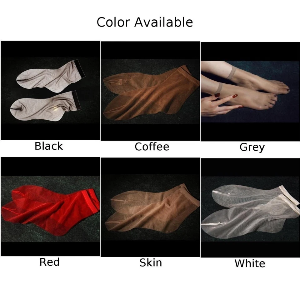 Women's Elastic Nylon Sheer Net Ankle Socks Transparent Mesh Socks (3 Pairs) - Image 4 of 4