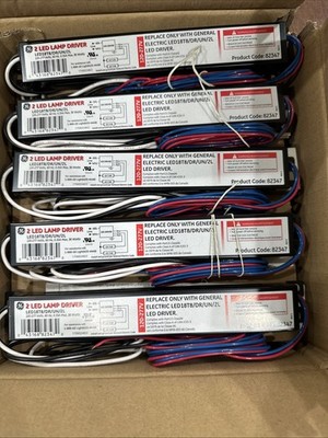  (QTY 2) GE LED18T8/DR/UN/2L LED Tube Lamp Driver, 36W total, 2-Lamp x 18W 