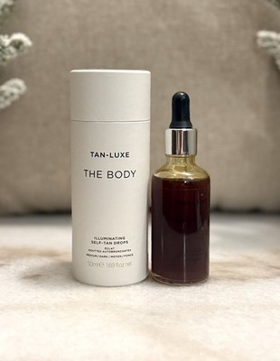 Tan Luxe The Body Illuminating Self Tan Drops, Medium-Dark 1.69 oz NEW