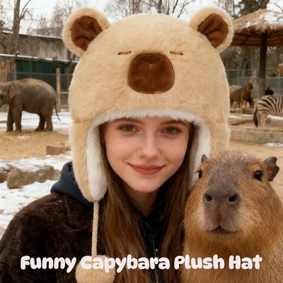 Animal Hat with Moving Ears Jumping Pop Up Beating Plush Cap  display picture 1