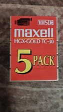 5 Maxell VHS HGX-Gold Camcorder Blank Tapes Premium High Grade Sealed