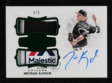 2019 Panini Flawless Rookie Emerald 4/5 Michael Kopech Dual Patch Auto b8h