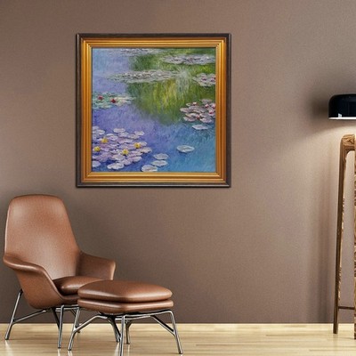 Gold Framed Art Hand Painted Claude Monet Water Lilies Pond Oil