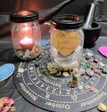  WICCAN CANDLE KIT INTENTIONS All Ready SET  INFLUANCE LOVE AND ROMANCE 