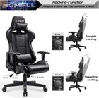Homall S-Racer Carbon Fiber Style Gaming Chair Black PU Leather Adjustable Seat — photo 8