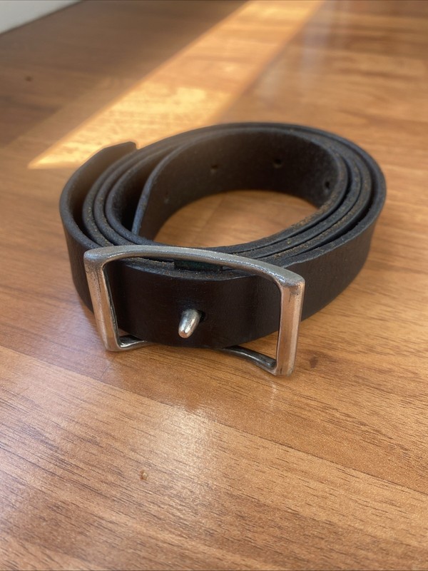 Everlane Black Leather Belt Size S Made in US Genuine Italian Leather 42” x 7/8”