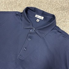 Peter Millar Performance Jersey Polo Shirt Mens XL Blue Golf Geometric Stretch