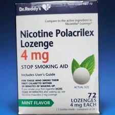 Dr Reddy's 24ct QuitTubes x3 Nicotine Polacrilex 4MG Lozenges Stop Smoking 1126