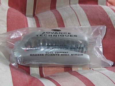 AVON ADVANCE TECHNIQUES Gray Folding Hair Brush w/ Mirror New Sealed