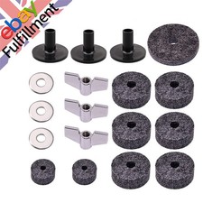 18pcs Drum Replacement Felt Pad/Wing Nut/Cymbal Sleeve Base for Drum Set Kits