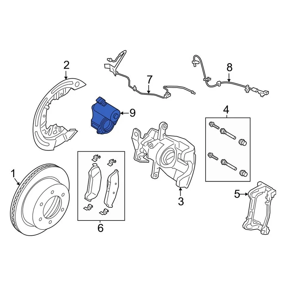 For Ford Ranger 2024 Ford MB3Z2B712B Rear Parking Brake Actuator Foto 4 de 4