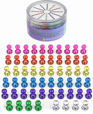 Push Pin Magnets - 58 Pack 7 Assorted Color Strong, Office, Use at Kitchen Home
