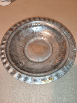Vintage Made in Sweden Metal Artisan Bowl, Nicke? Copper?,