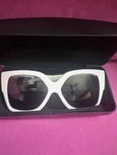 Versace VE 4418 Oversized Sunglasses White Plastic Frame Gray Tinted UV400