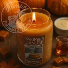 Yankee Candle Pumpkin Maple Cream Caramel 22oz Large Jar Candle Bakery Fall