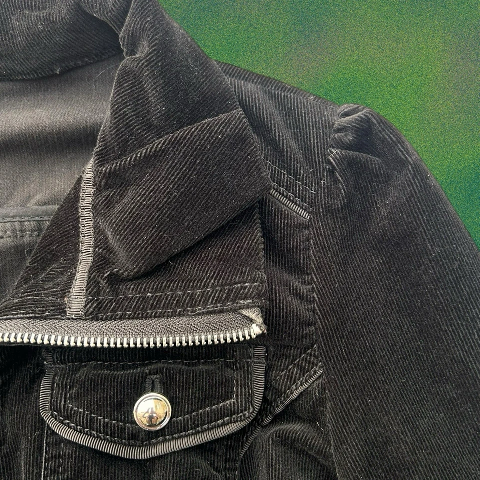 Chaqueta Blazer Y2K White House Black Market Para Mujer Negra Pana Ajustada Talla 2 Foto 3 de 4