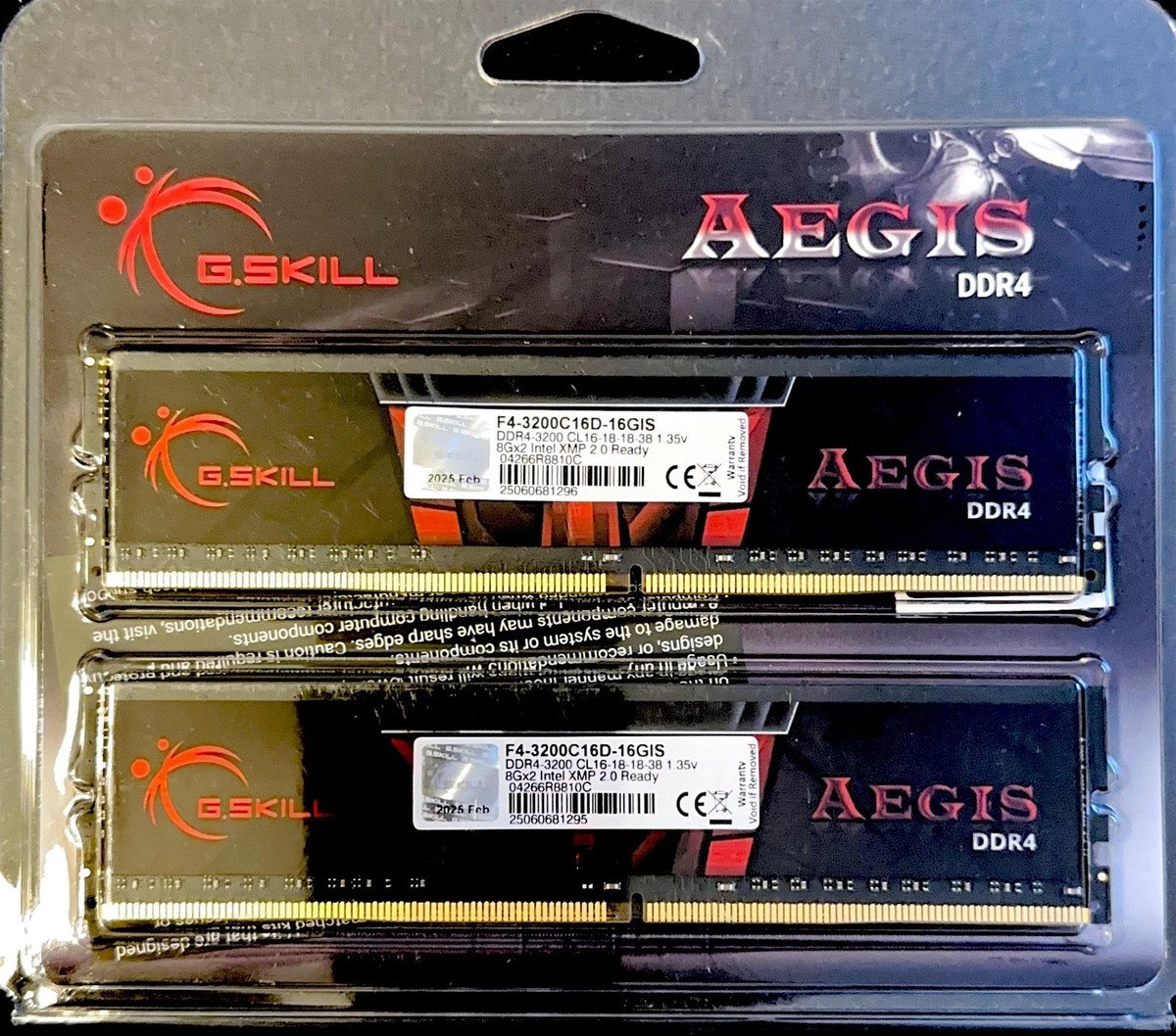 G.SKILL Aegis 16GB (2x8GB) DDR4-3200MHz CL16-18-18-38 1.35V