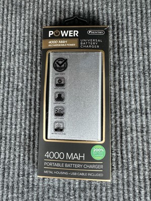 Sentry Portable Battery Charger PW4002 4,000 MAH Universal Metal Housing NIB