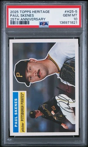 2025 Topps Heritage - Heritage 25th Anniversary Paul Skenes #H25-5 PSA 10 POP 24