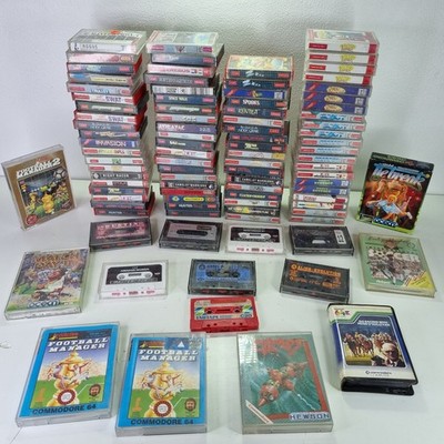 Commodore C64 Kassettenspiele Restposten Retro Spiel großes Konvolut X95 Kassette