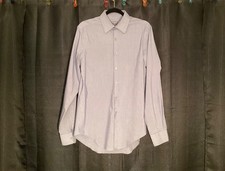 Van Heusen Men  s Slim Fit Stretch 15.5 34/35 Button Down L/S Shirt, Blue Stripe