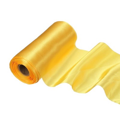 Satinband 15 cm breit, 20 Meter Einseitiges Band gelb