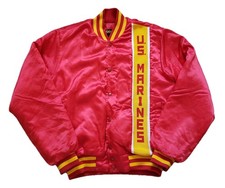 Vintage 80s Swingster US Marines Small USA Made Satin Jacket READ DESCRIPTION