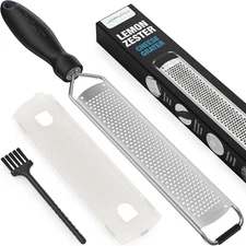 Lemon Zester & Cheese Grater – Sharp Stainless Steel Grater for Citrus, Parmesan