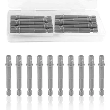 10 Pieces 1/4" Square to 1/4" Hex Adapter, 1/4 Inch Square Socket Adapter Bit Se