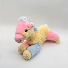 Baby Aurora Pastel Plush Giraffe 10" Soft Toy Stuffed Animal Pink Blue Yarn Mane