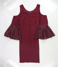 R & M Richards Womens Cut-Out Shoulder Swing A-line Dress, Red, Plus Size, 16W