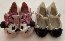 2 Pair of Mini Melissa Shoes Sweet Love Cap Toe and Minnie Mouse Size 9