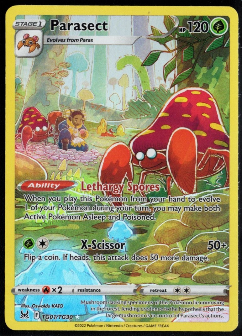 Parasect TG01/TG30 Lost Origin Trainer Gallery Holo Rare LP Pokemon 2022