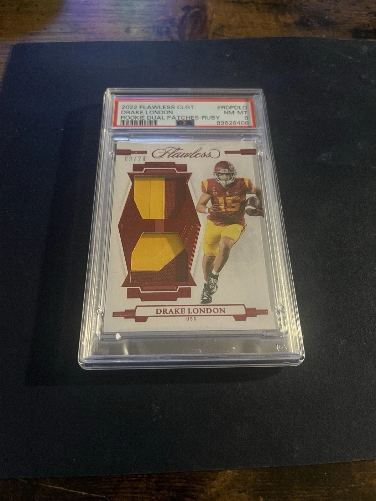 Drake London Panini Flawless Collegiate Rookie Dual Patches #RDPDLO Ruby