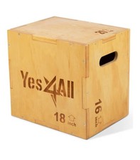 Yes4All Wooden Plyometric Jump Box 3-in-1   20" 18" 16"   New