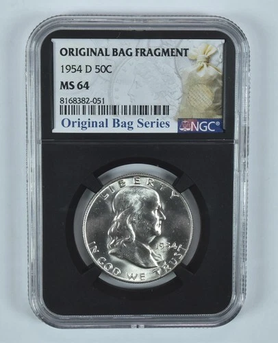 1954-D Franklin Half Dollar Original Bag Fragment MS64 NGC *3176