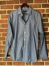 Banana Republic Men's Non Iron Slim Dit Shirt Blue L 16-16 1/2. 34/35