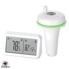 Waterproof Floating Wireless Thermometer Set for Pools  Aquariums - LCD Monitor