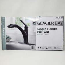 Glacier Bay Hemming Pull-Out Sprayer Single Handle Kitchen Faucet in Matte Black